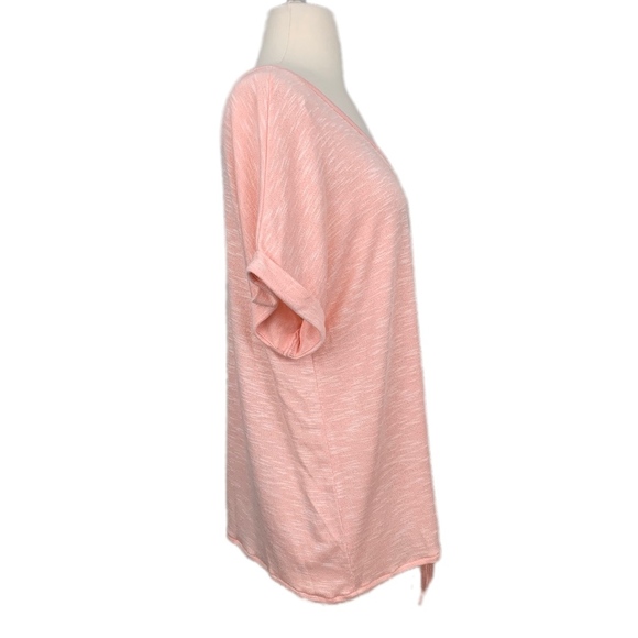 JUICY COUTURE Top Tie-Front Dolman Short Sleeve V-Neck Top Pink Medium - Picture 2 of 5